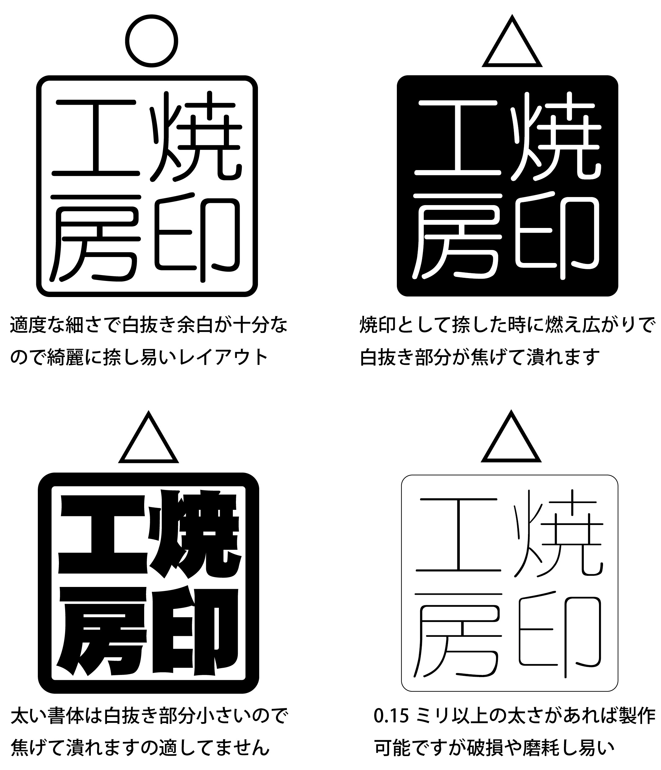 焼印の捺し易いデザイン